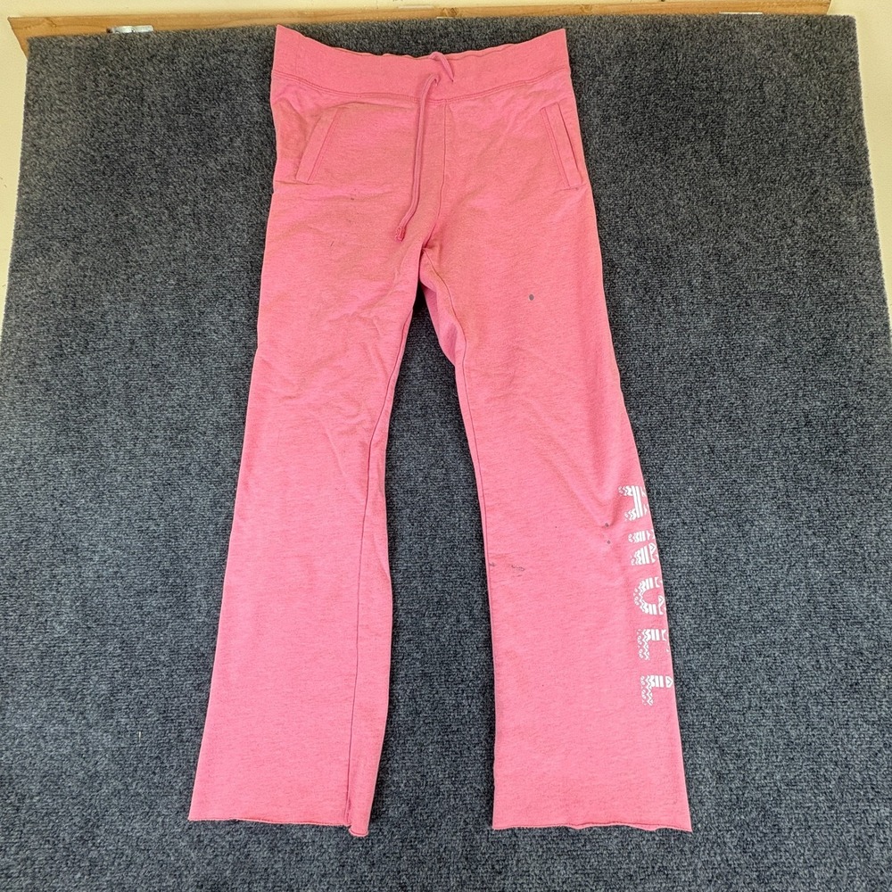 Victoria's Secret Angelโ Sweatpants Women 31x28.5 Pink Terry Fleece Lined Cotton